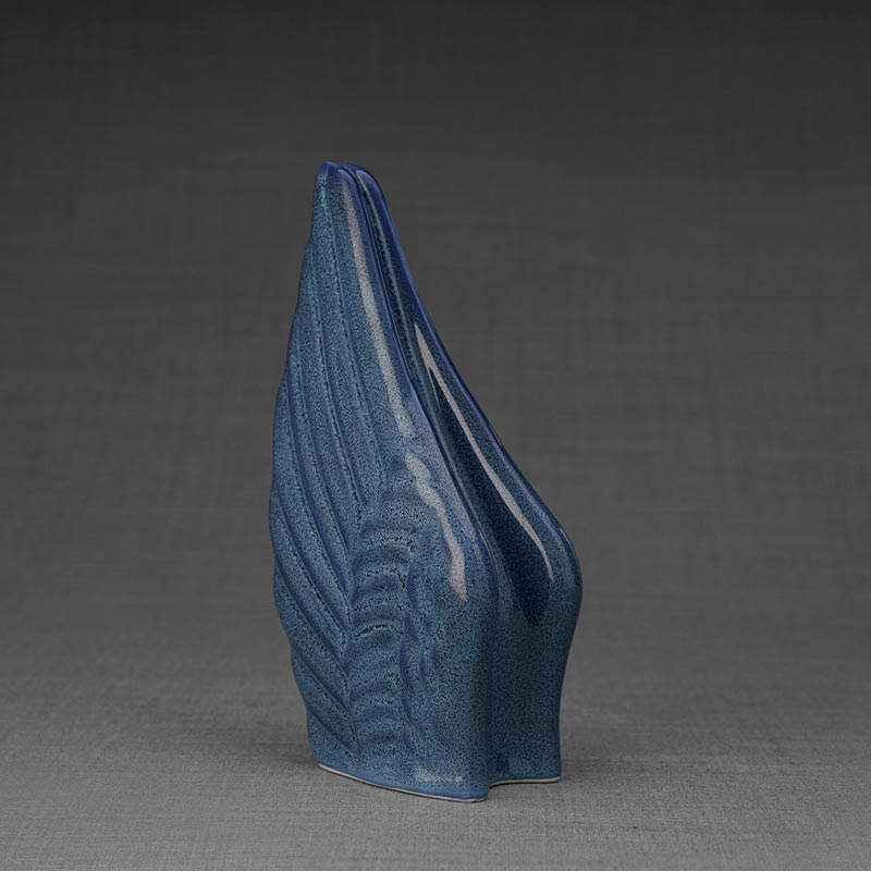 Angel Wings Small Urn for Ashes in Blue