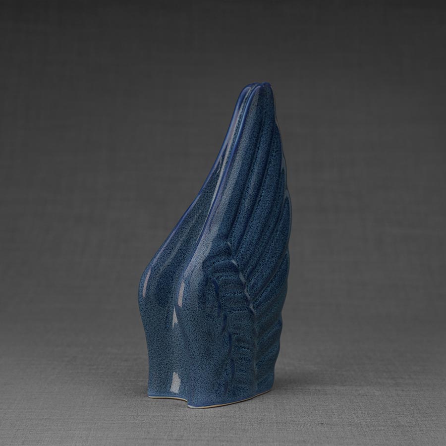 Angel Wings Small Urn for Ashes in Blue