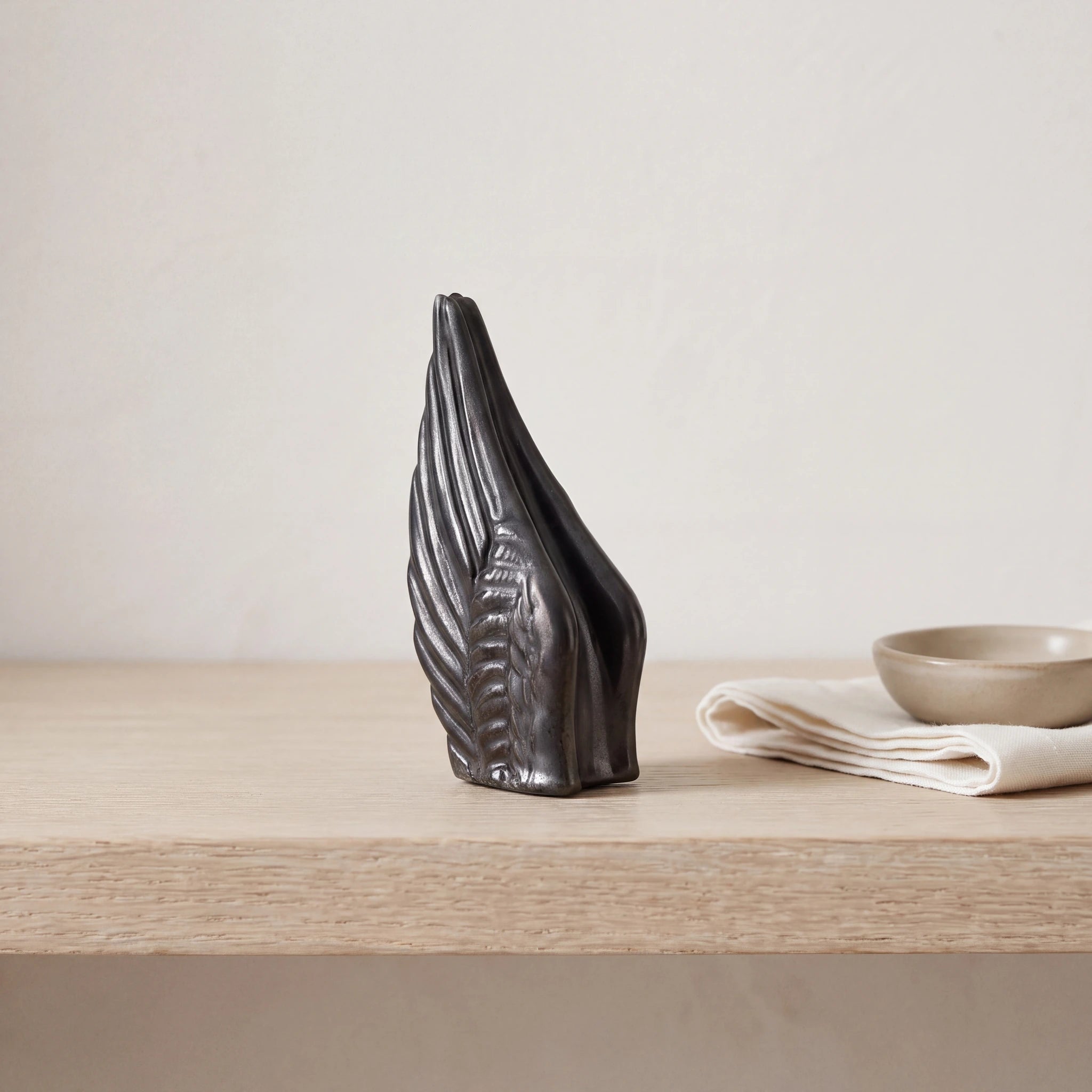 Angel Wings Small Urn for Ashes in Black