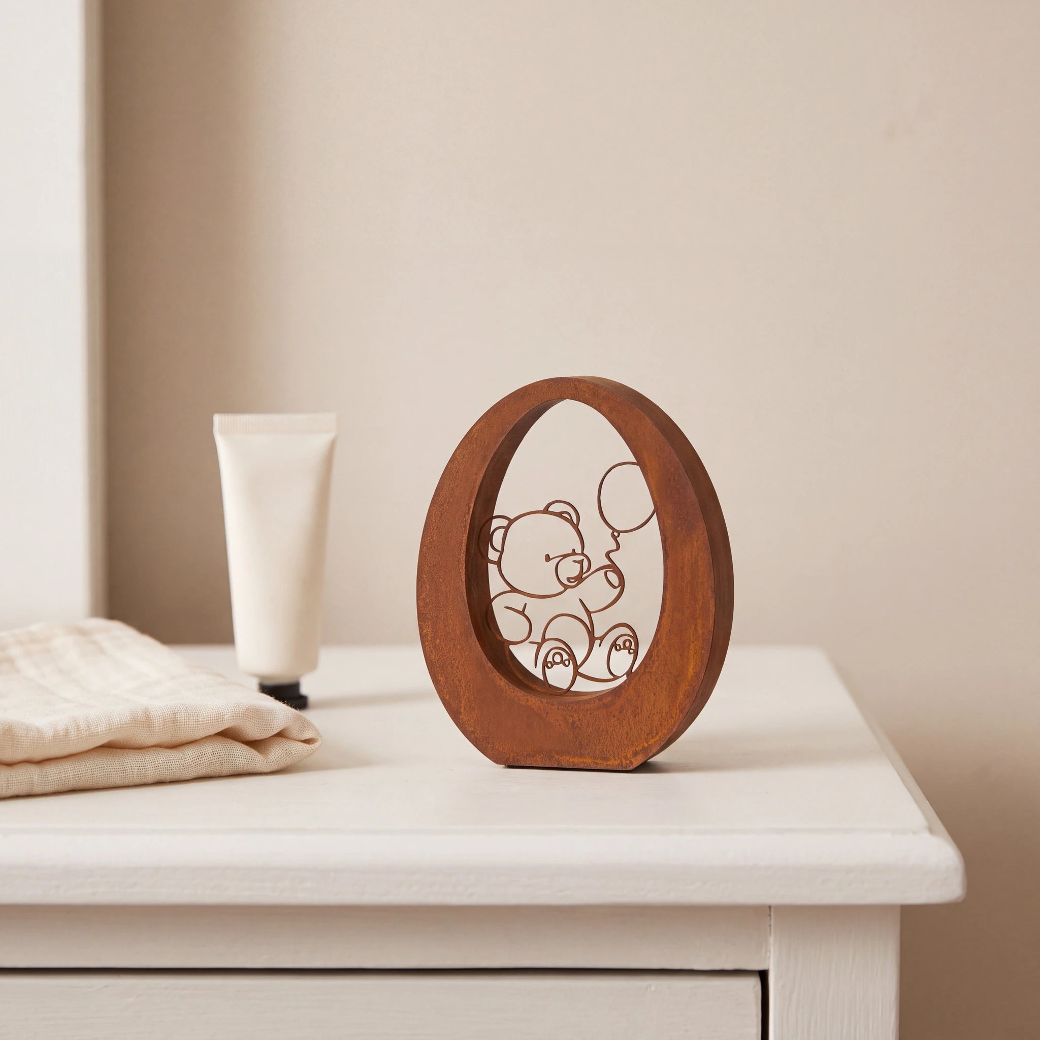 Bear-Small-Urn-for-Ashes-in-Corten-Steel-keepsake_handcream