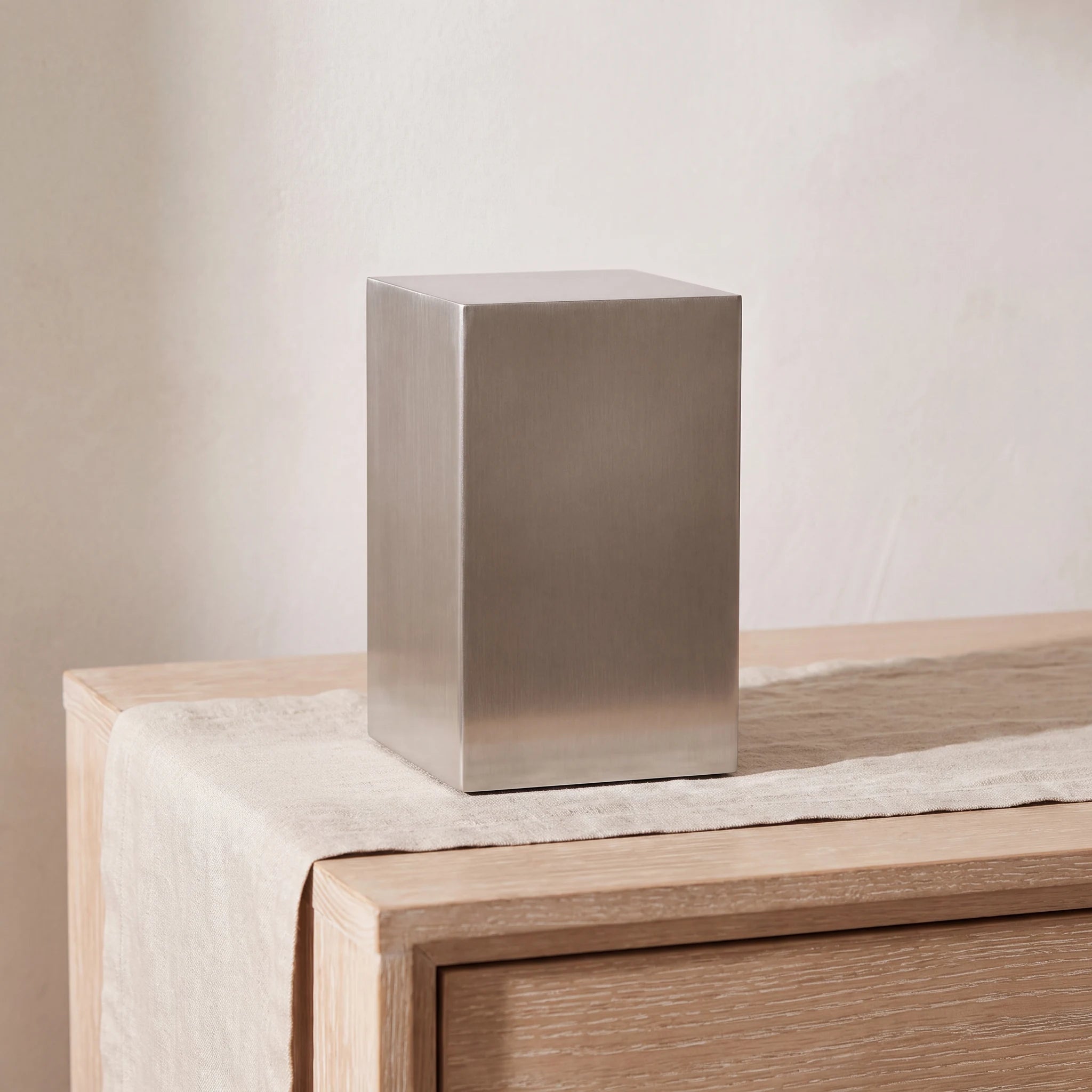 Beaumont Stainless Steel Adult Cremation Urn for Ashes in Silver