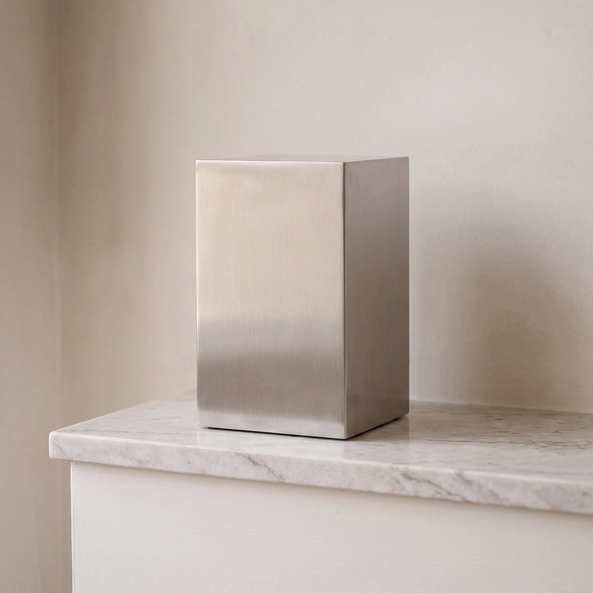 Beaumont Stainless Steel Adult Cremation Urn for Ashes in Silver