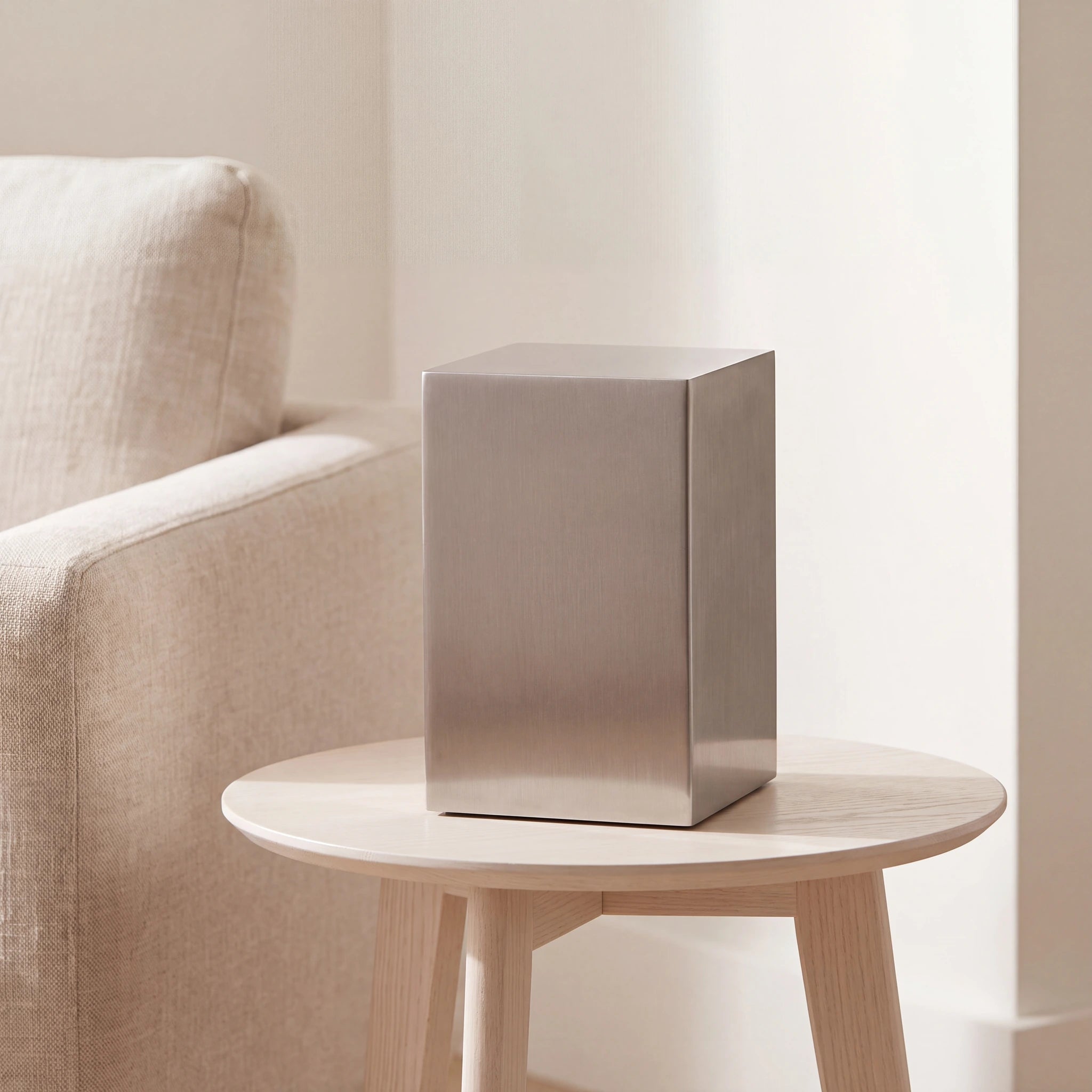 Beaumont Stainless Steel Adult Cremation Urn for Ashes in Silver