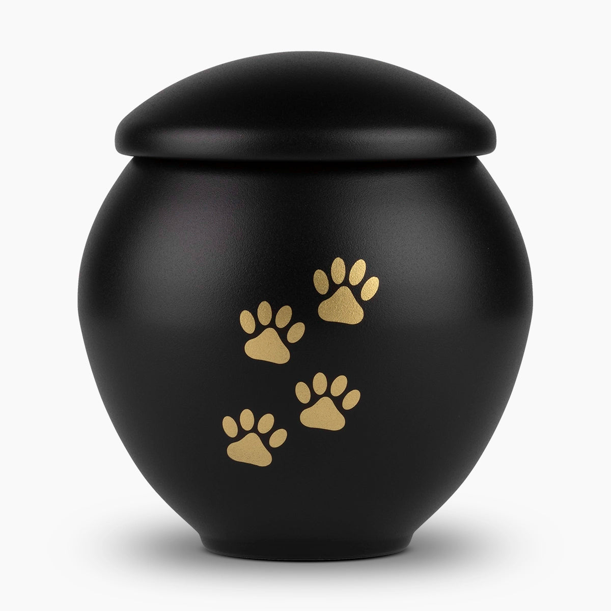 Black and Gold Pawprints Pet Urn for Ashes Large