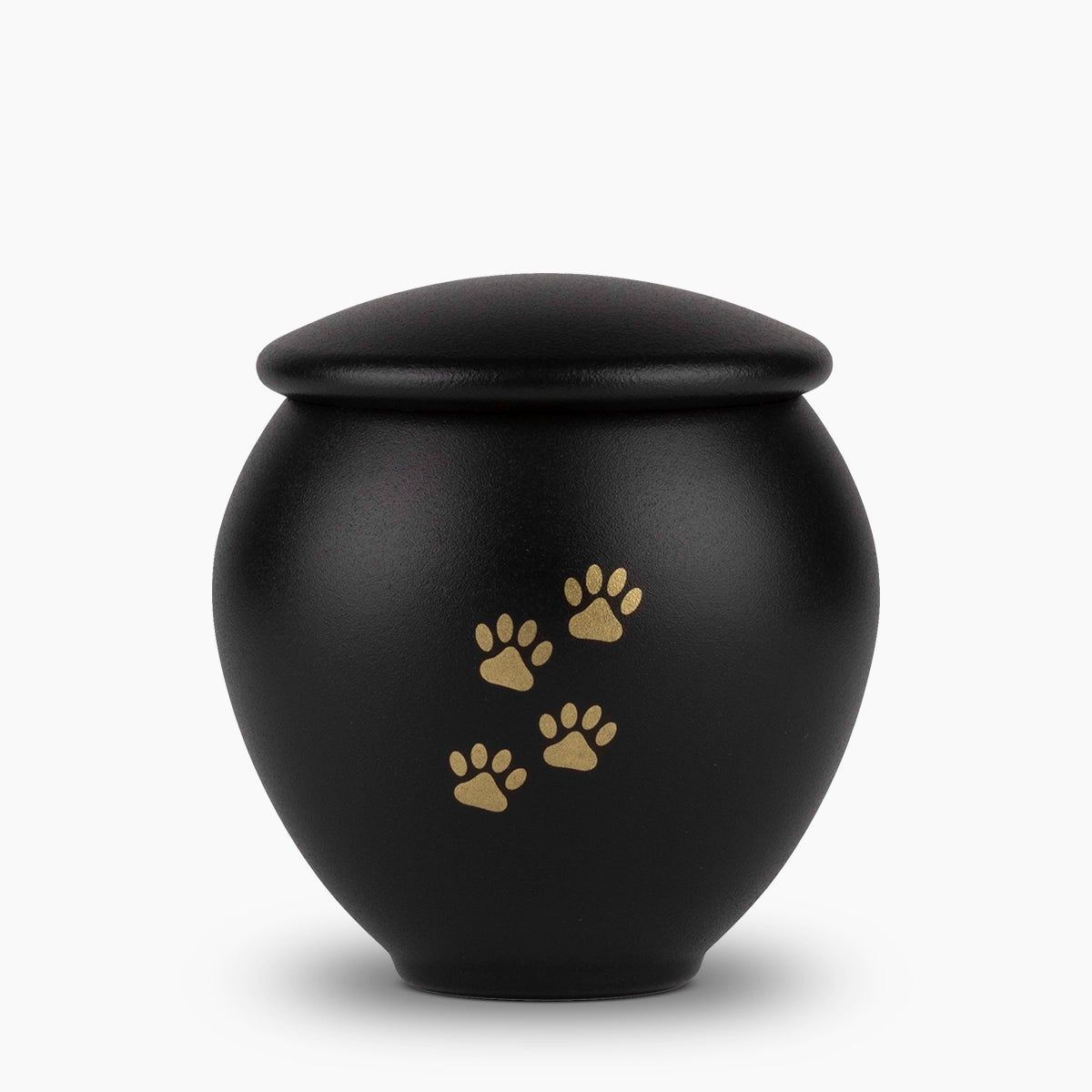 Black and Gold Pawprints Pet Urn for Ashes Small