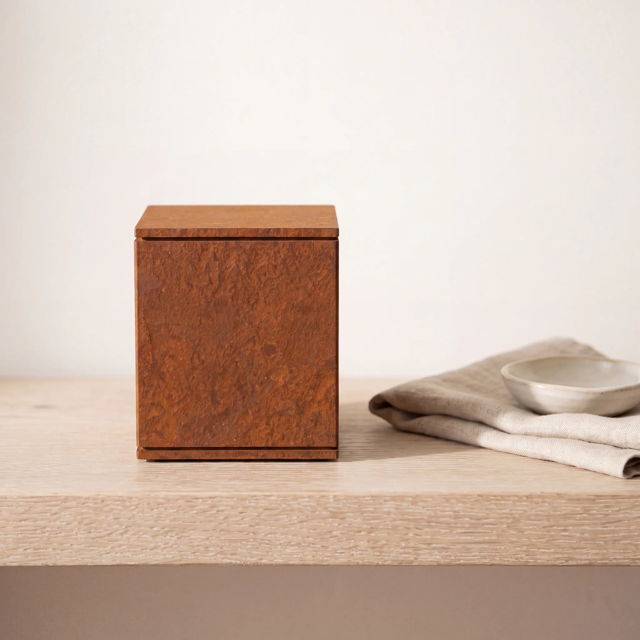 Box-Small-Urn-for-Ashes-in-Corten-Steel-keepsake_folded_napkin