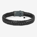 Braided Leather Ashes Bracelet For Men in Black - Matte Edition