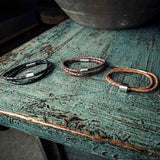 Braided Leather Ashes Bracelet for Men Collection with Black Bracelet