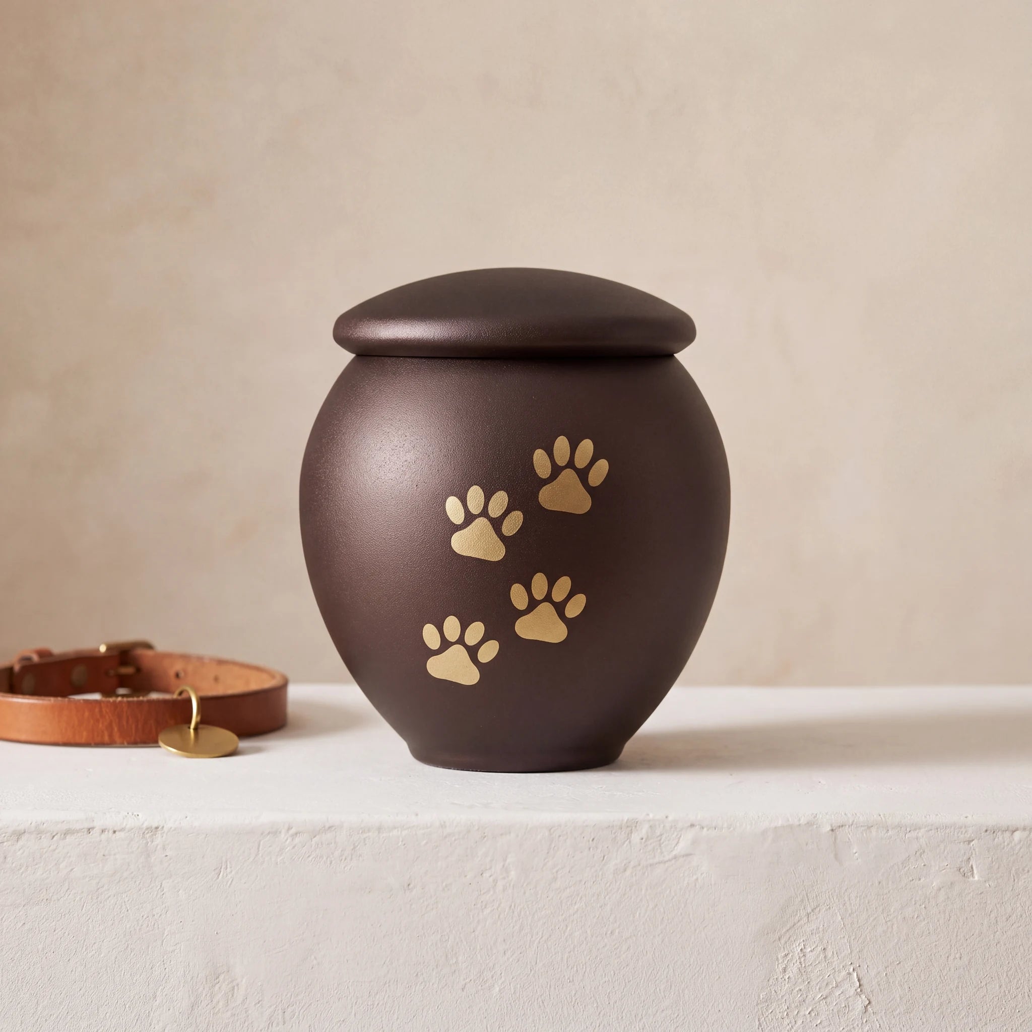 Bronze-Gold-Pawprints-Pet-Urn-for-Ashes-Medium-pet_collar_ledge