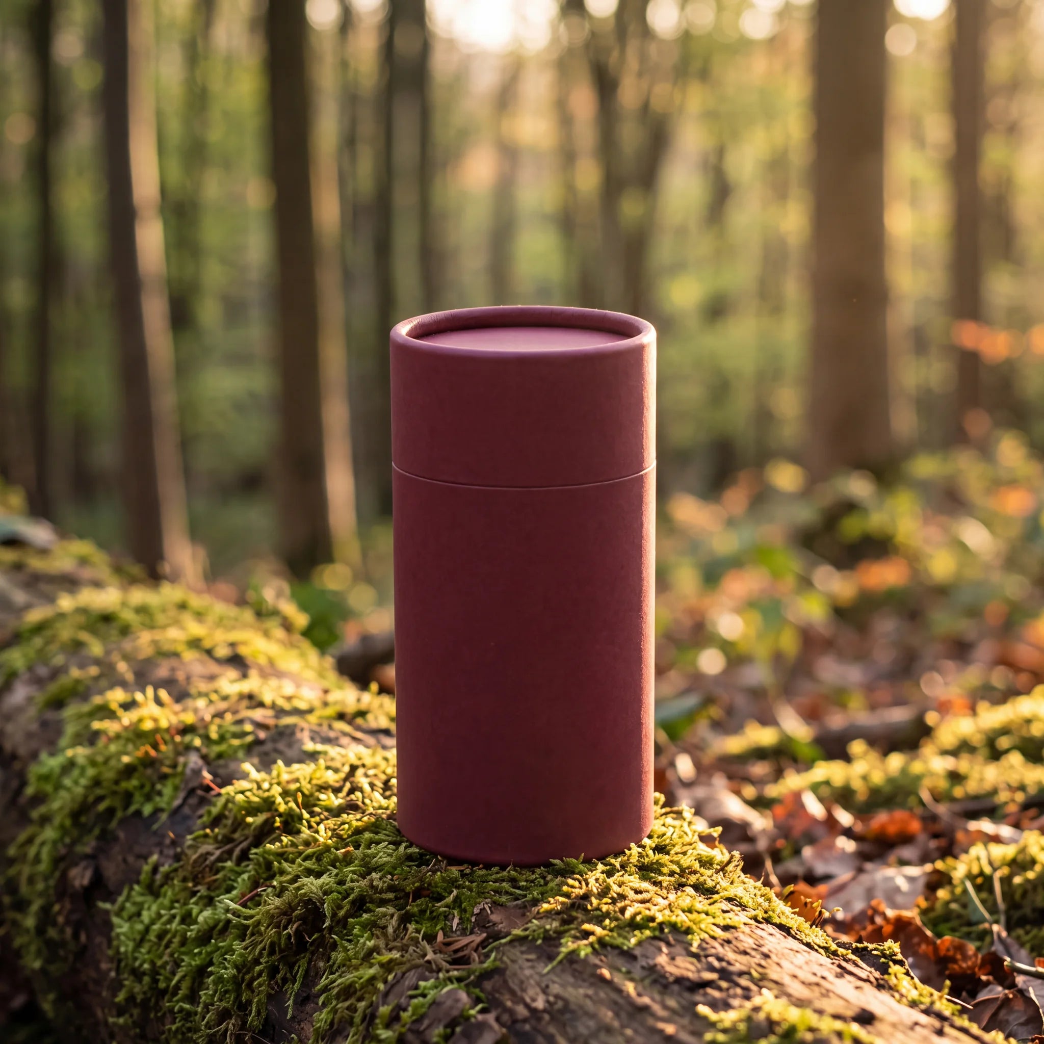 Burgundy-Eco-Friendly-Scattering-Tube-for-Ashes-Mini-In-the-Woods