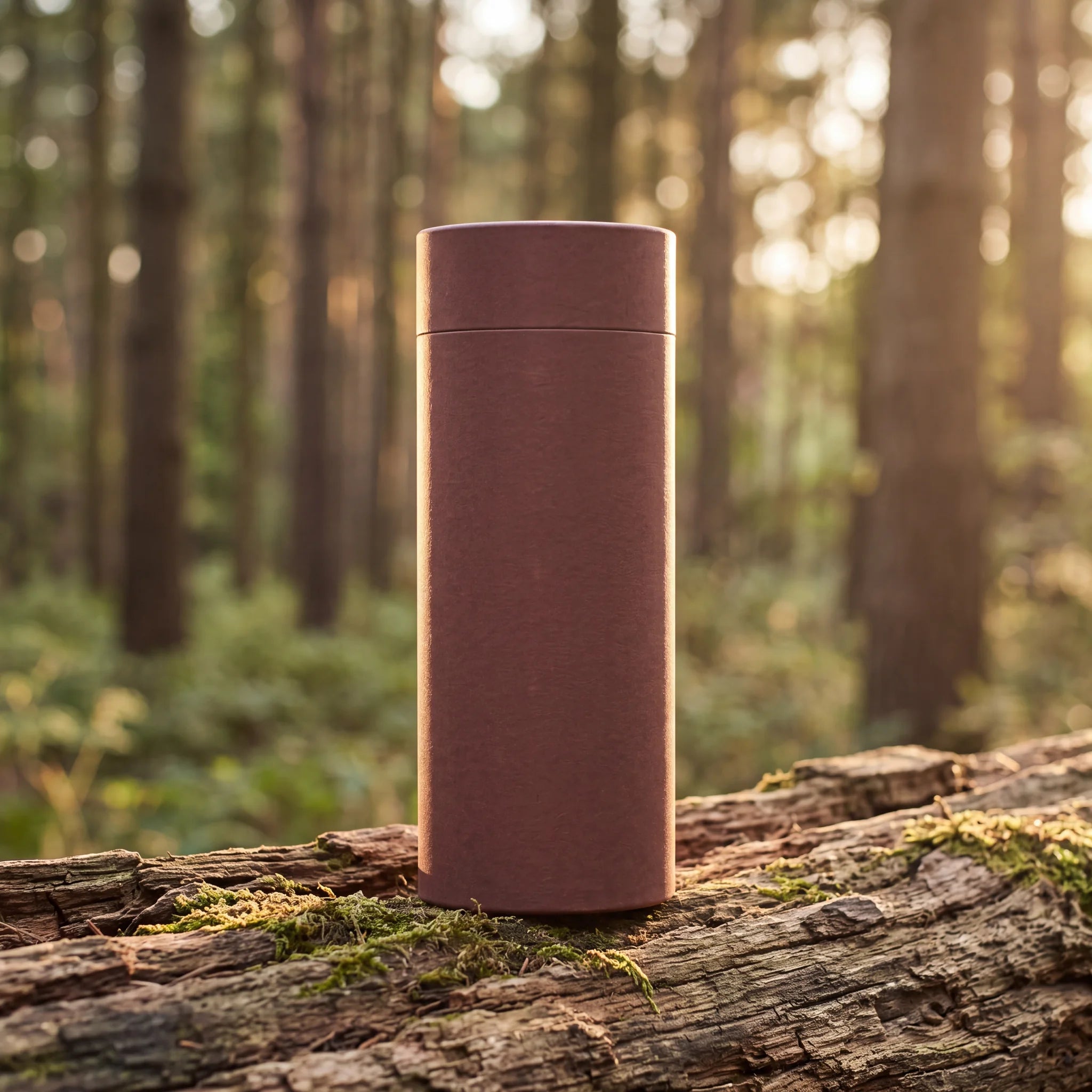 Burgundy-Eco-Friendly-Scattering-Tube-for-Ashes-Token-In-the-Woods