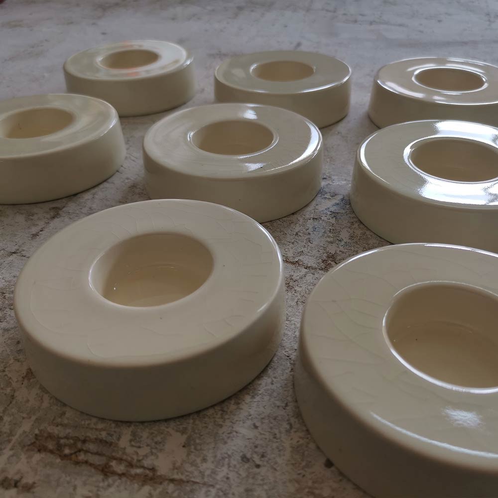 Caleo Keepsake Candle Collection Upright Crackle Glaze