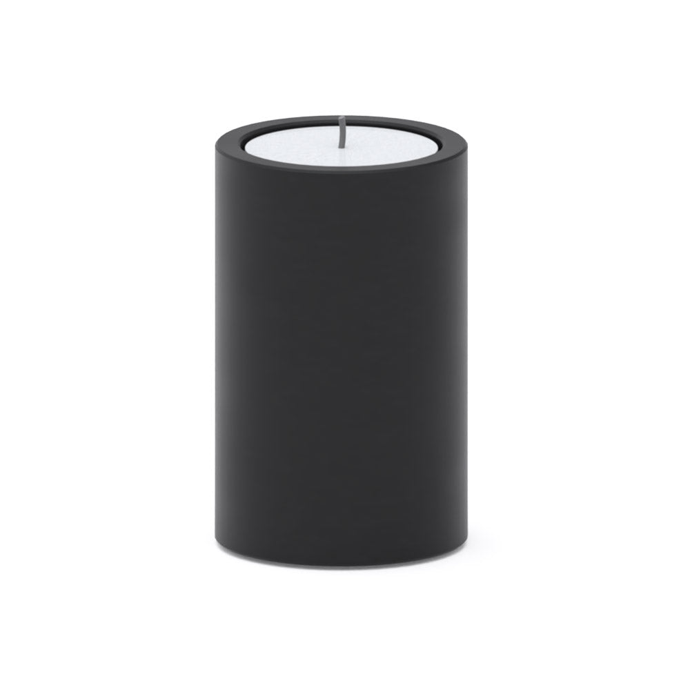 Candle Extra Small Urn for Ashes in Matte Black Stainless Steel
