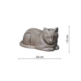 Lying Cat Urn for Ashes in Beige Grey