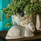 Lying Cat Urn for Ashes in Crackle Glaze