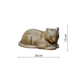 Lying Cat Urn for Ashes in Dark Sand