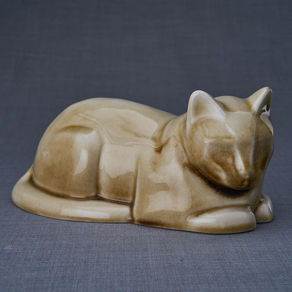 Cat Cremation Urn For Pets Ashes In Dark Sand Front View
