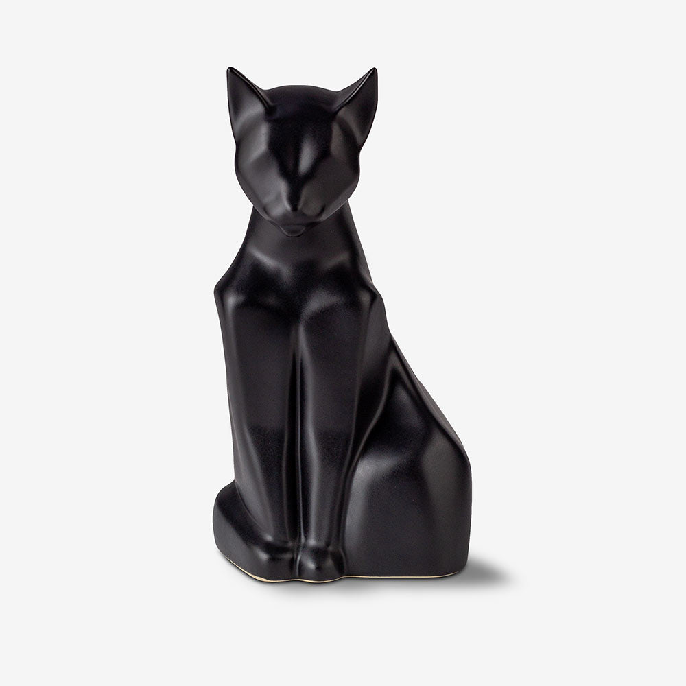 Cat Urn for Ashes in Matte Black