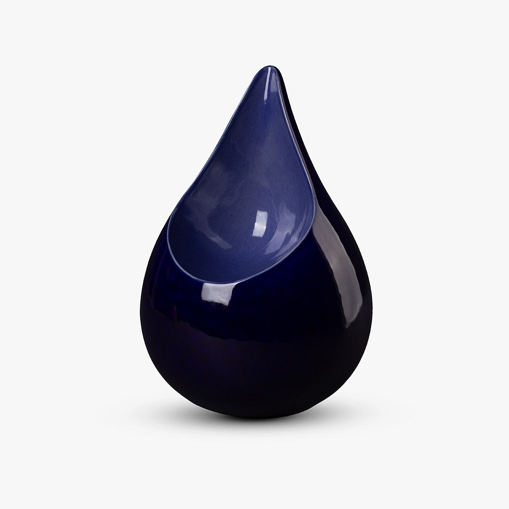 Celest Teardrop Cremation Urn with Blue