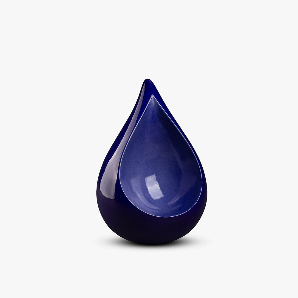 Celest Teardrop Small Urn for Ashes in Blue