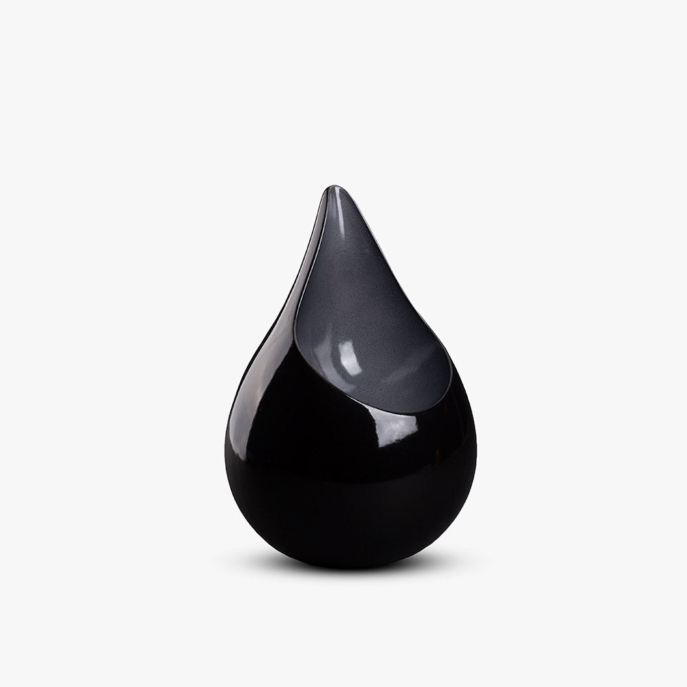 Celest Teardrop Small Urn in Black and Grey