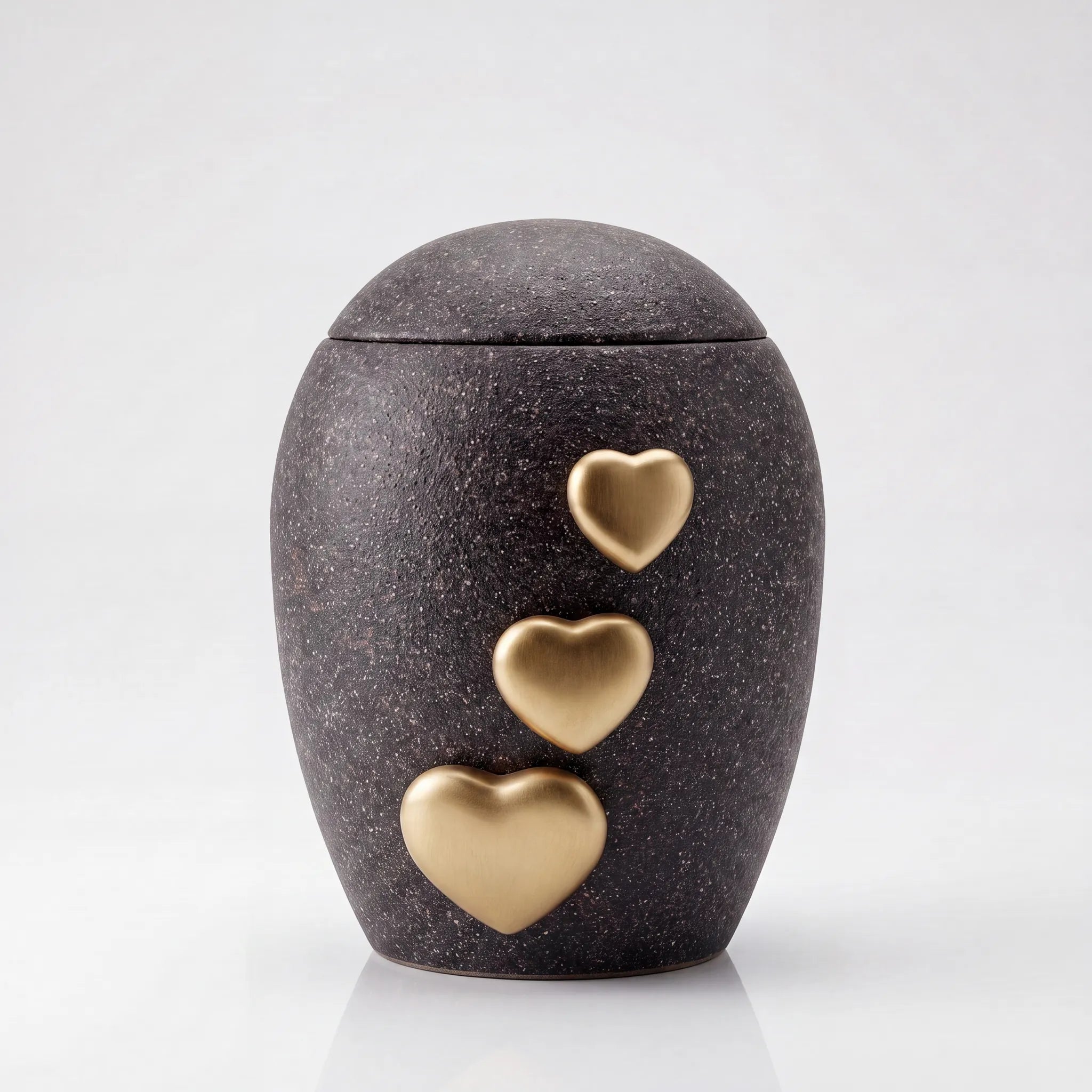 Charcoal Hearts Adult Cremation Urn for Ashes