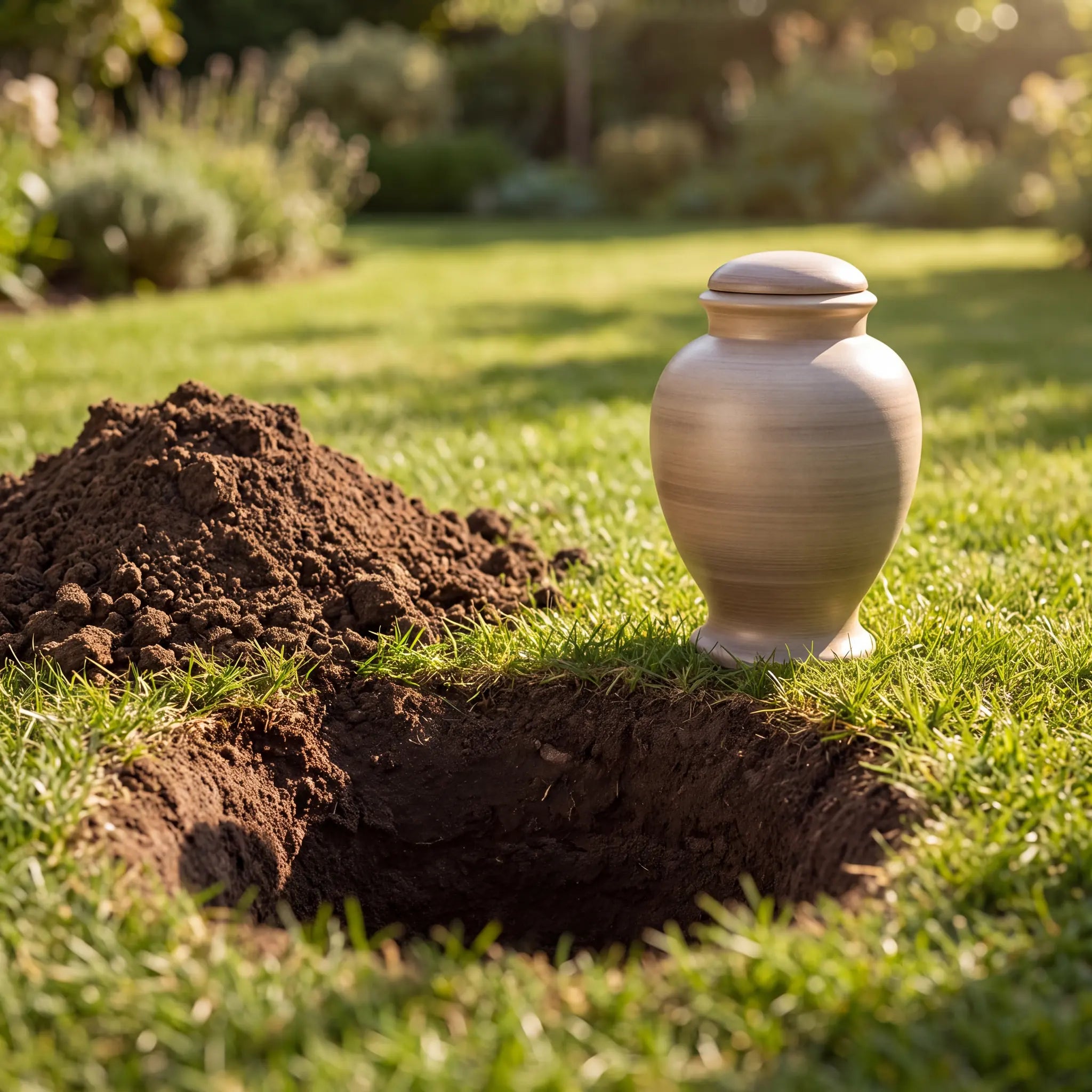 Classic Adult Biodegradable Urn for Ashes in Oak