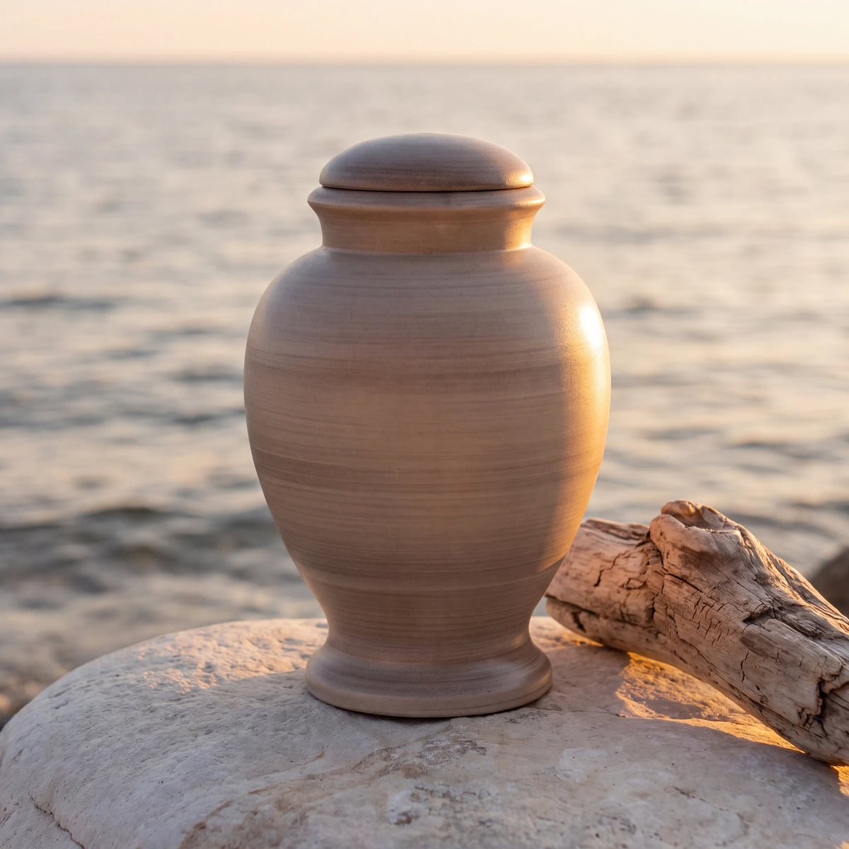 Classic Adult Biodegradable Urn for Ashes in Oak