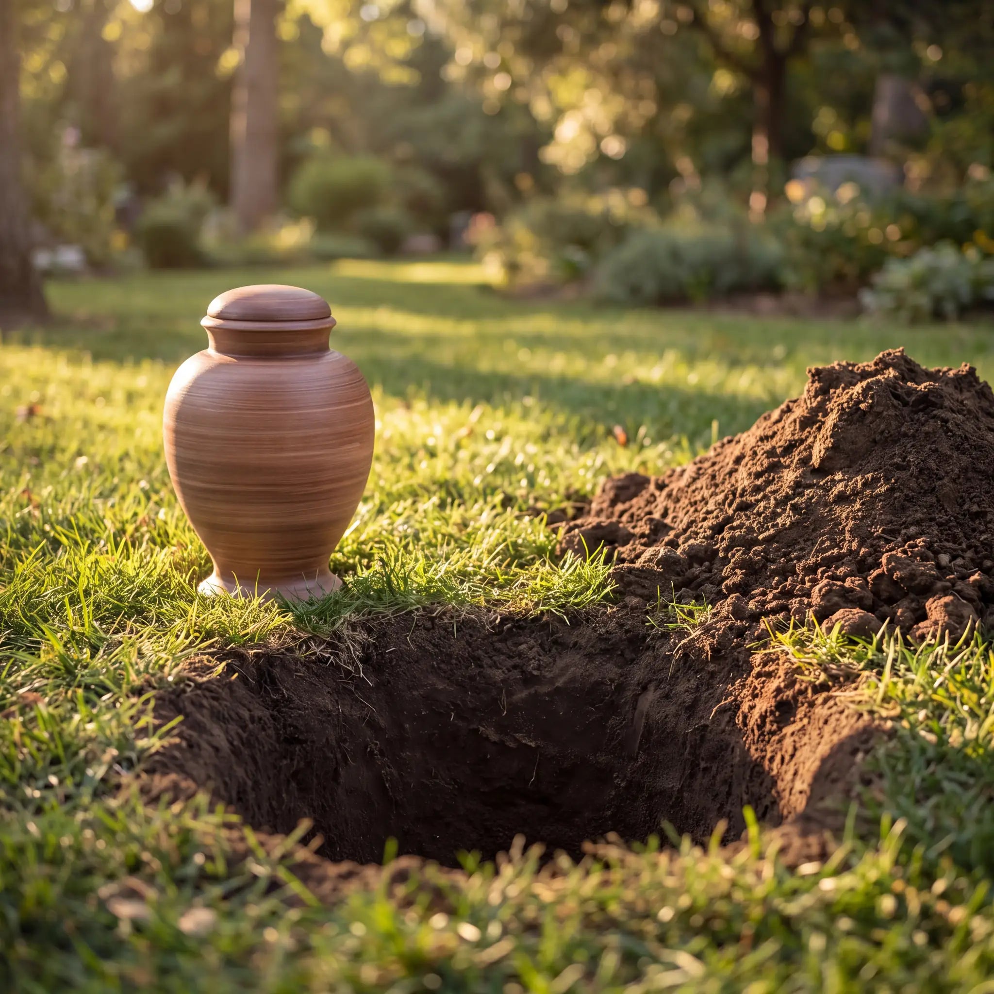 Classic Adult Biodegradable Urn for Ashes in Walnut