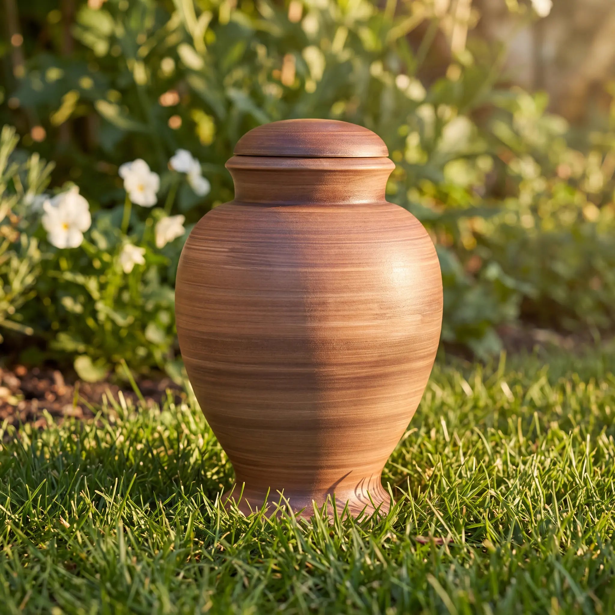 Classic Adult Biodegradable Urn for Ashes in Walnut