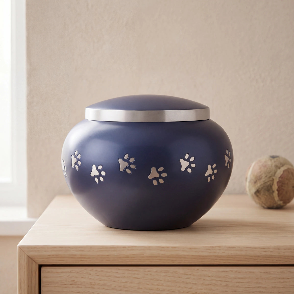 Classic-Pawprints-Pet-Urn-for-Ashes-in-Midnight-Blue-Silver-Large-pet_console_ball