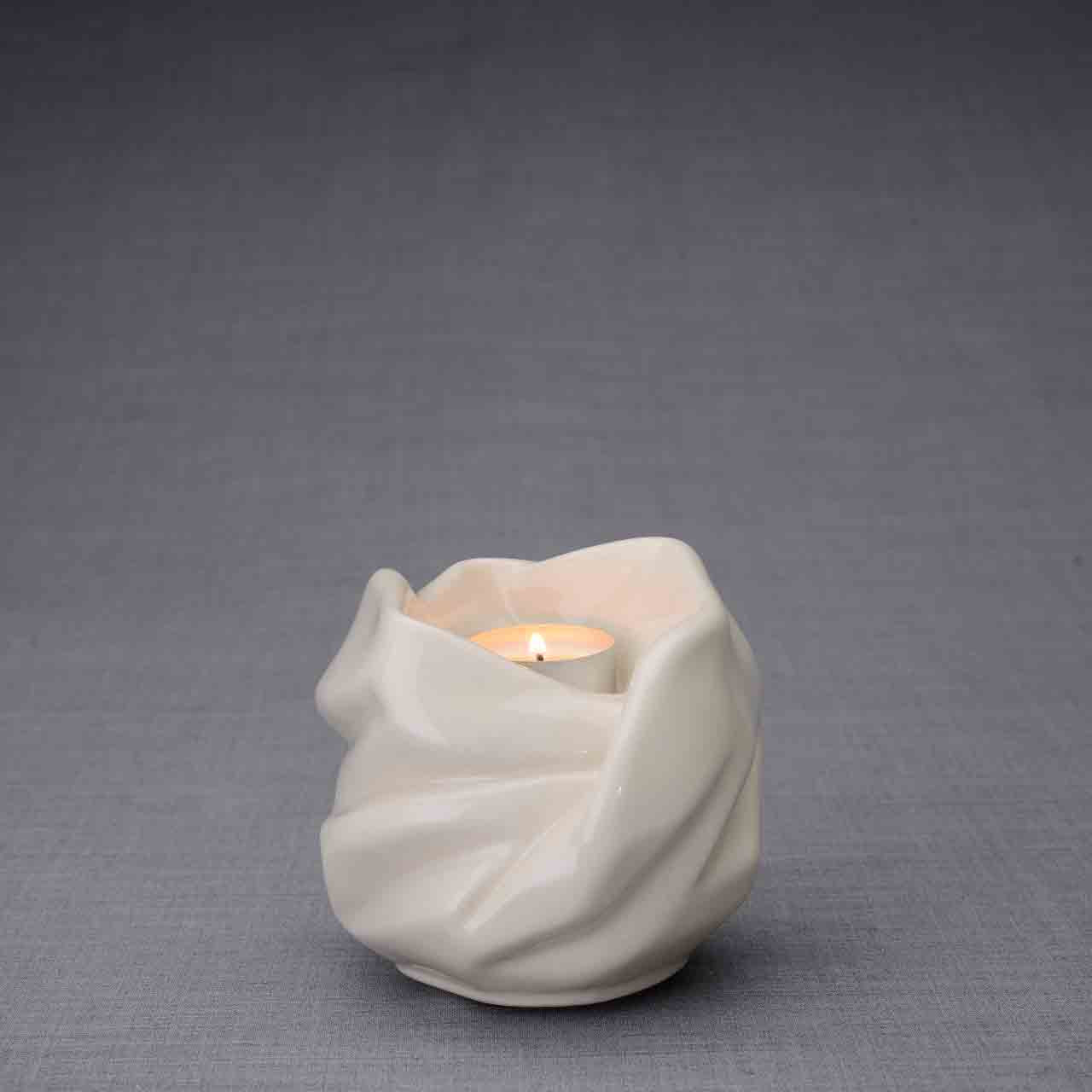 Comfort Candle Ashes Keepsake Urn in Cream Dark Background
