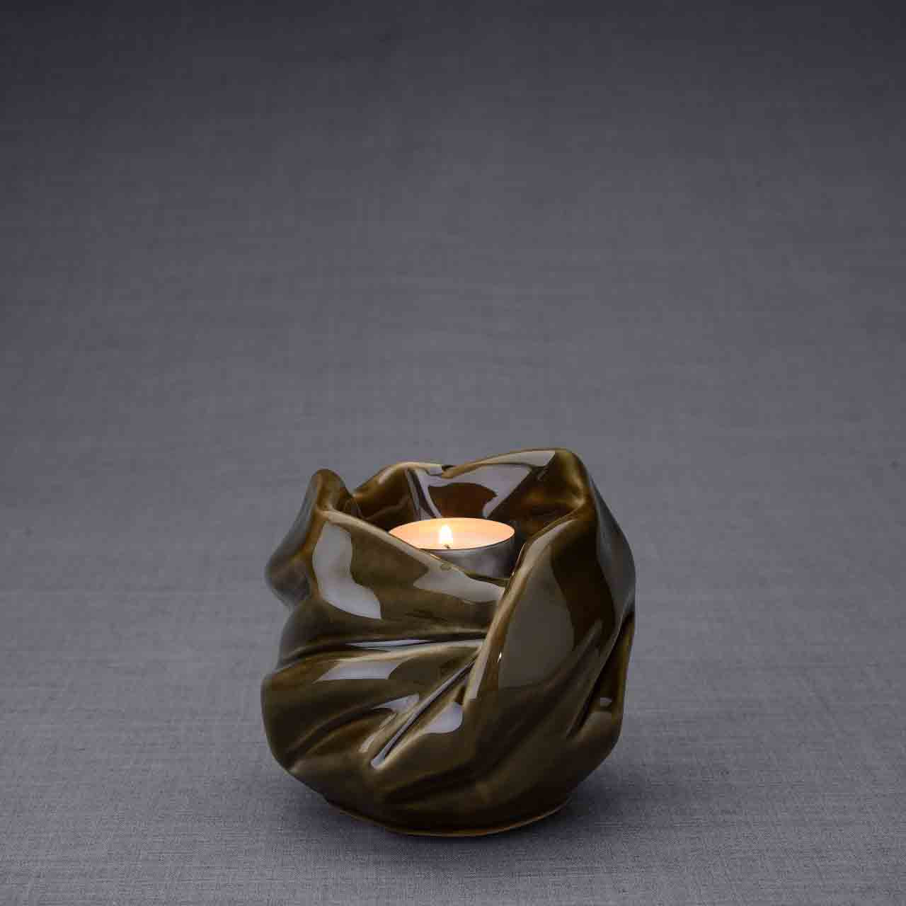Comfort Candle Keepsake Urn in Brown Dark Background