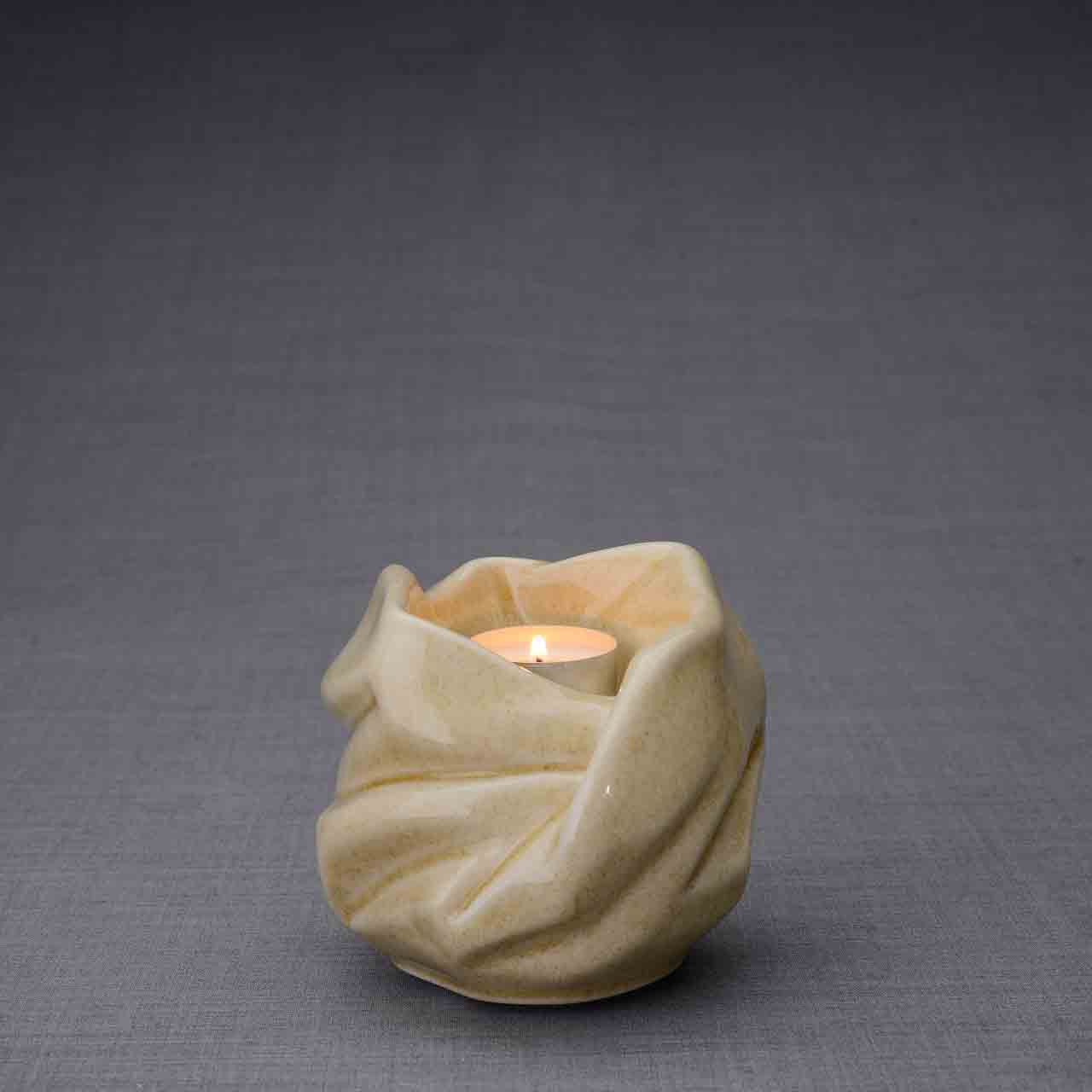 Comfort Candle Small Urn for Ashes in Light Sand