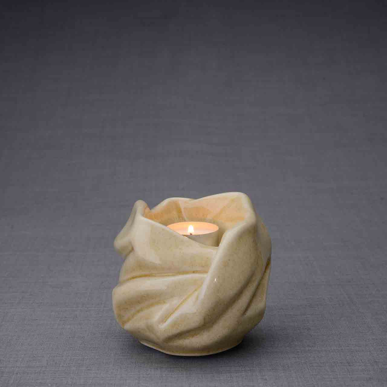 Comfort Candle Keepsake Urn in Light Sand Dark Background