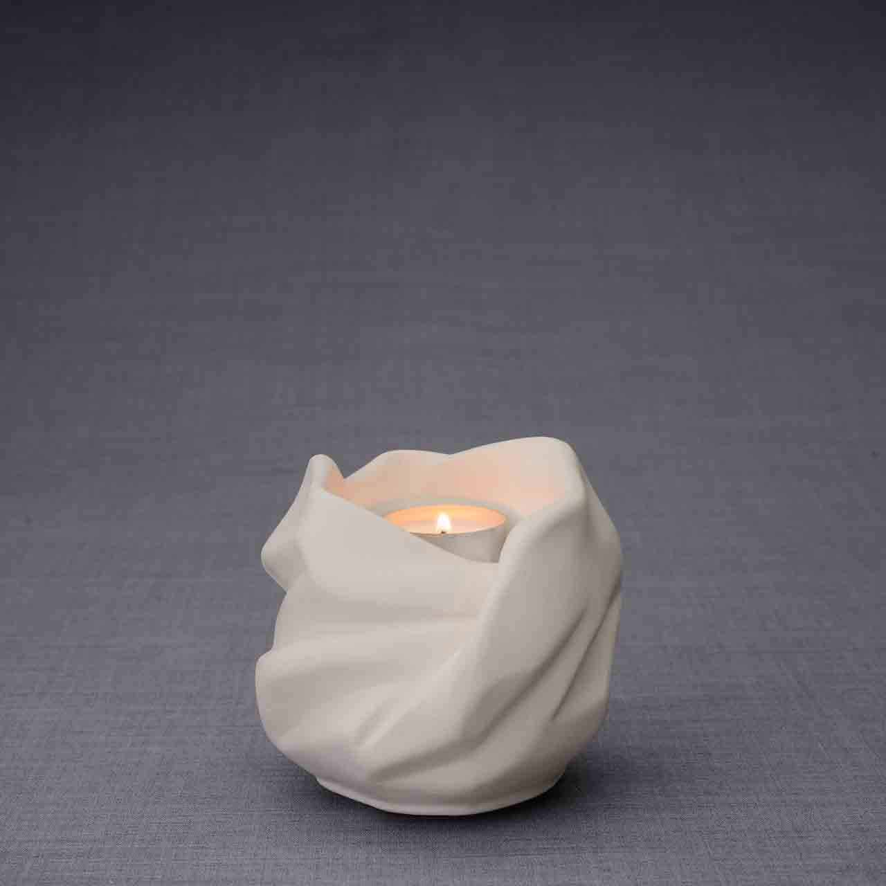 Comfort Candle Small Urn for Ashes in Matte White