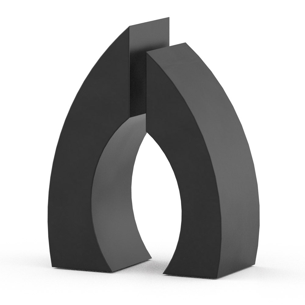 Connection Companion Urns for Two Adults in Matte Black Stainless Steel