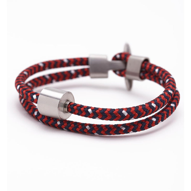 Corded Ashes Bracelet for Men in Garnet Red