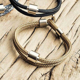 Corded Ashes Bracelet for Men in Gold