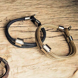 Corded Ashes Bracelet for Men in Gold