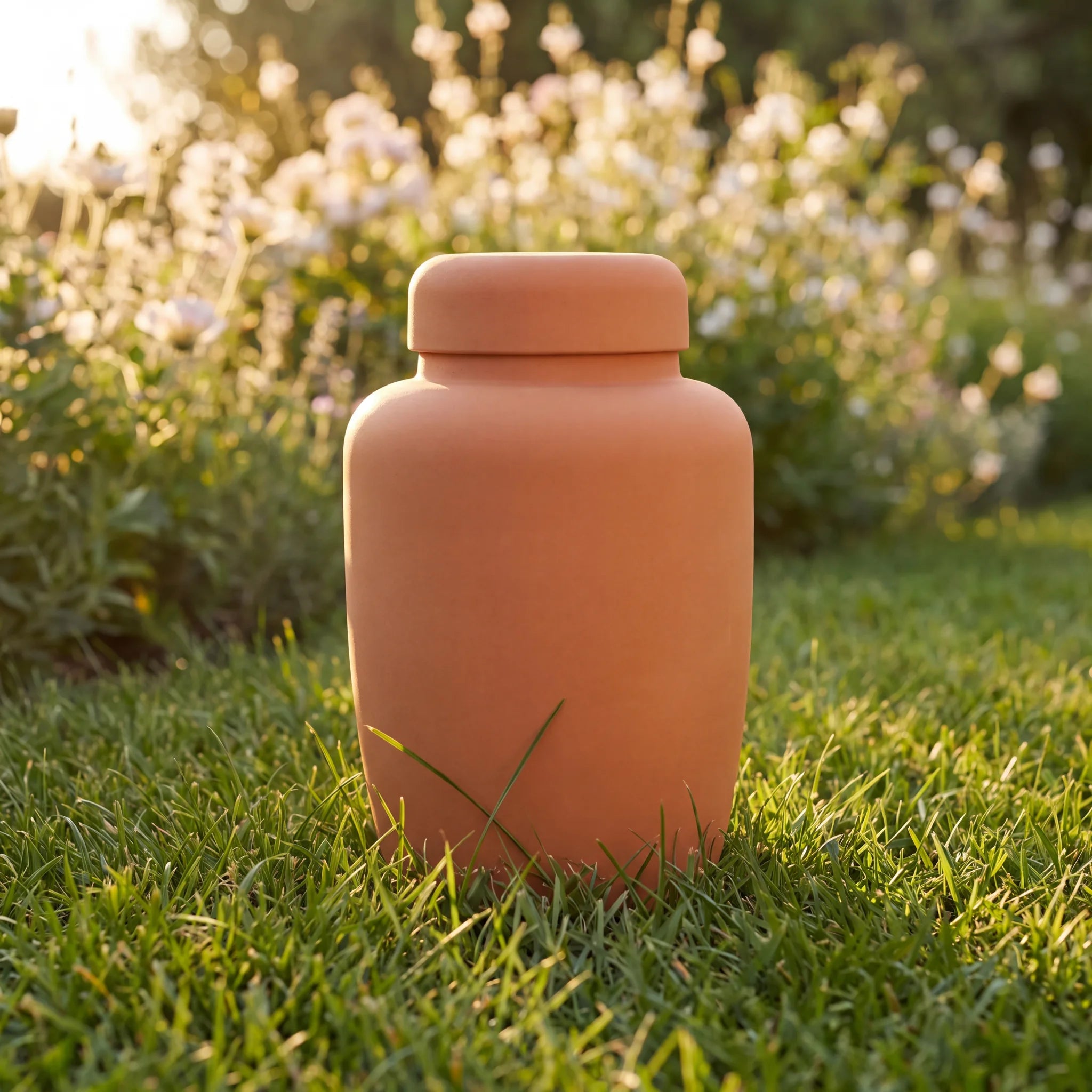 Cornstarch EcoUrn Biodegradable Urn for Ashes in Terracotta - Extra Large