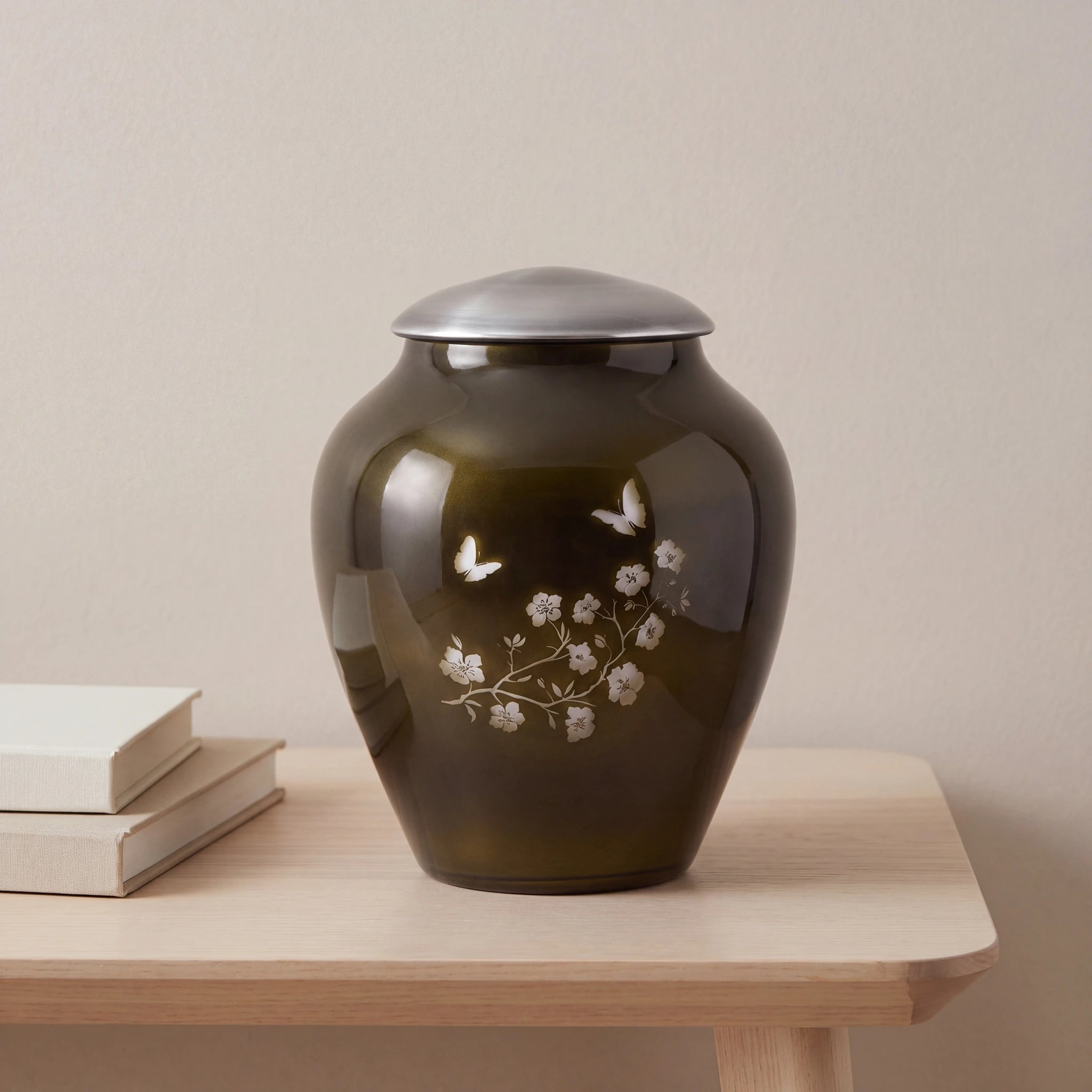 Crystal Blossom Adult Cremation Urn for Ashes in Green