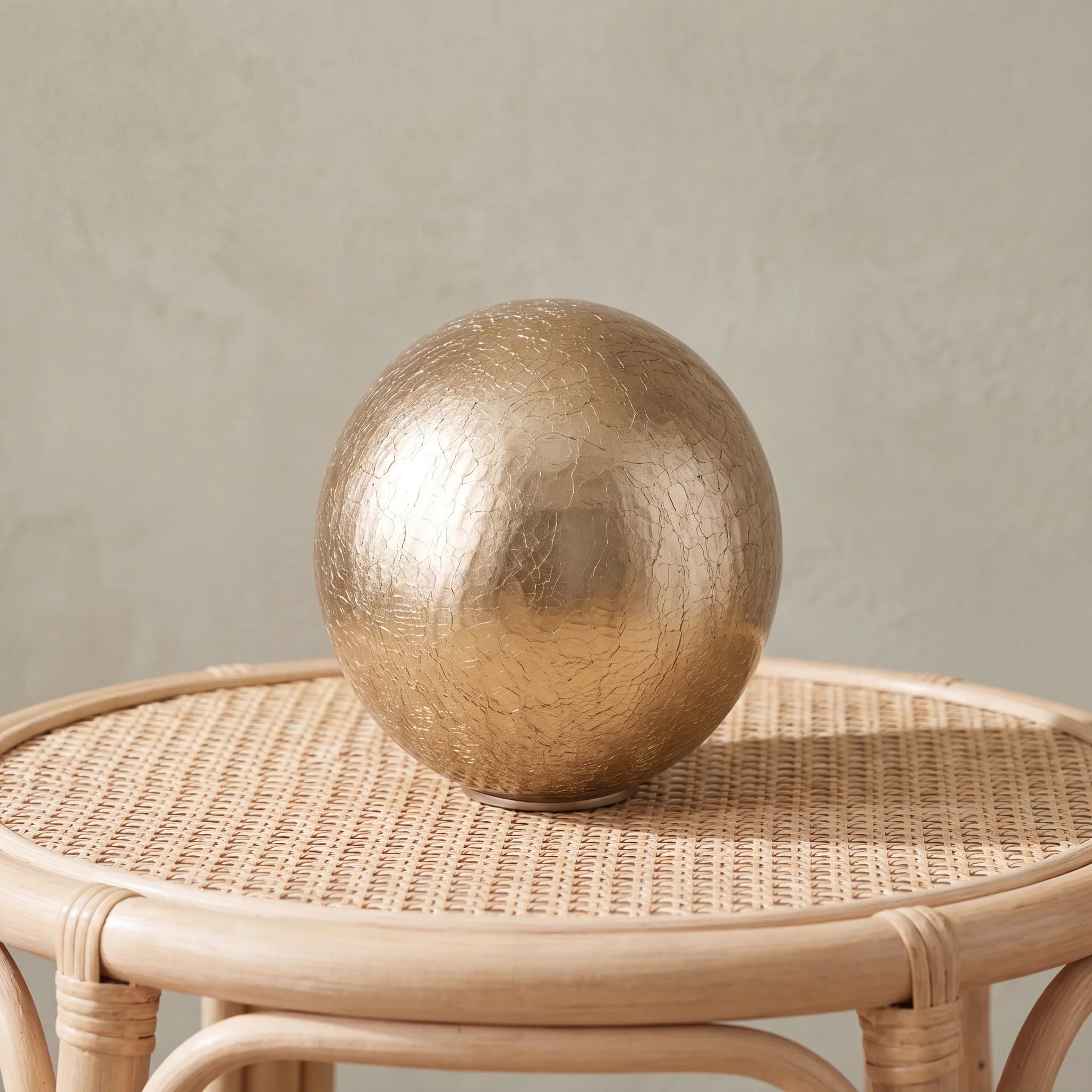 Crystal Sphere Adult Cremation Urn for Ashes in Gold