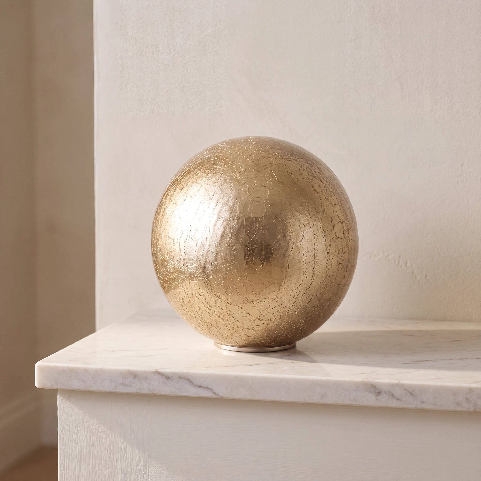 Crystal Sphere Adult Cremation Urn for Ashes in Gold