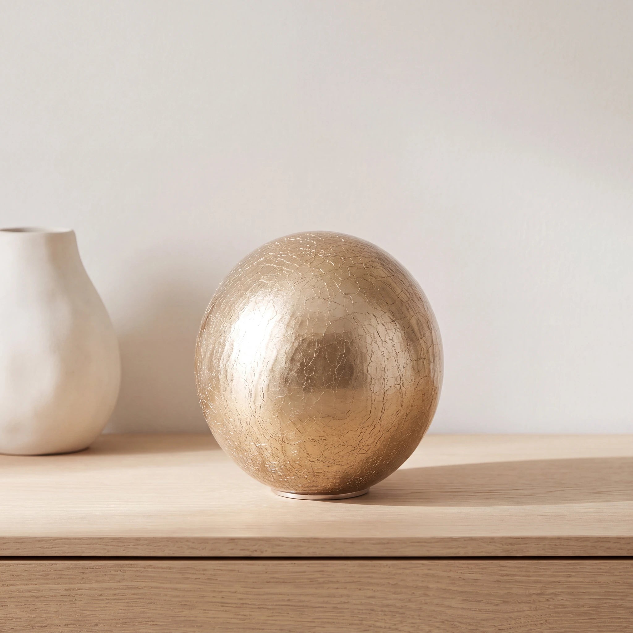 Crystal Sphere Adult Cremation Urn for Ashes in Gold