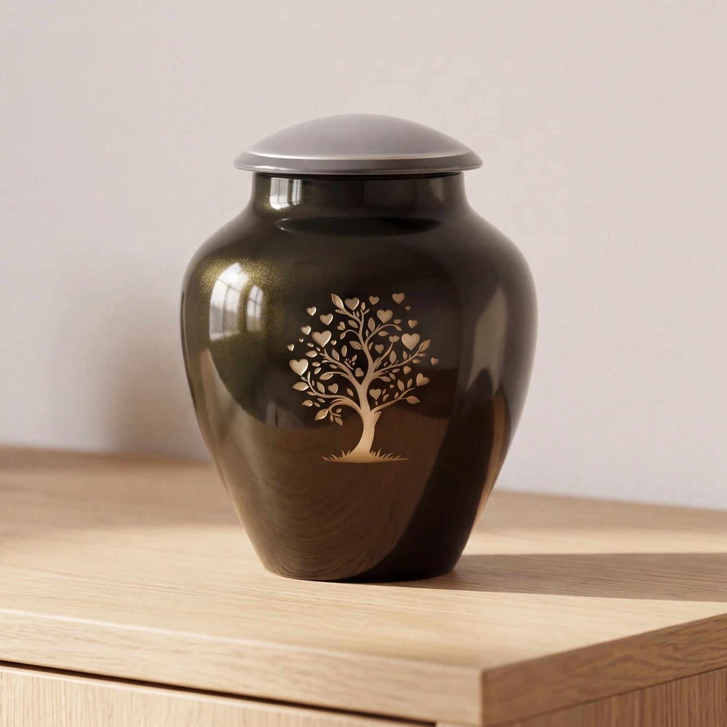 Crystal Tree Adult Cremation Urn for Ashes in Green