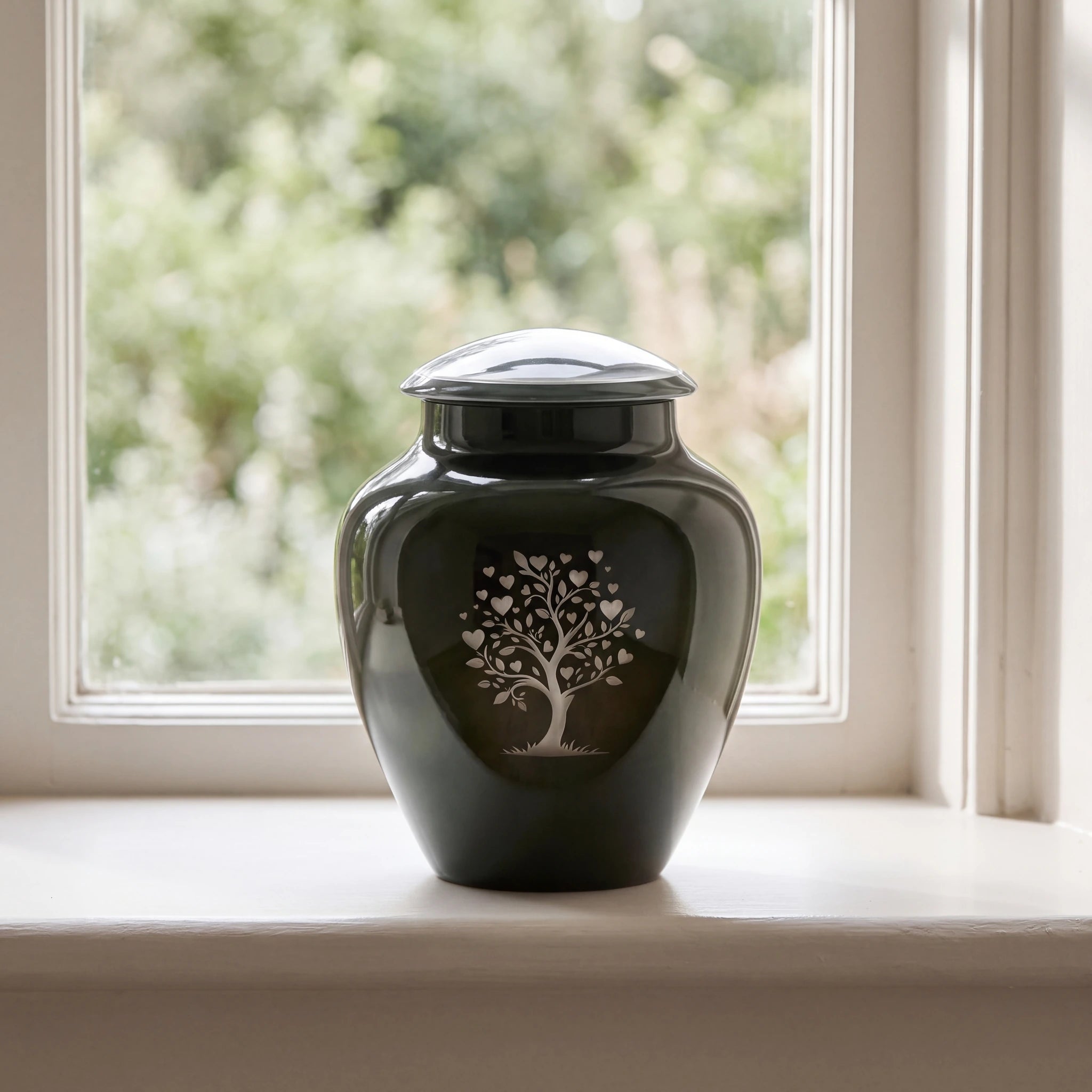 Crystal Tree Adult Cremation Urn for Ashes in Green