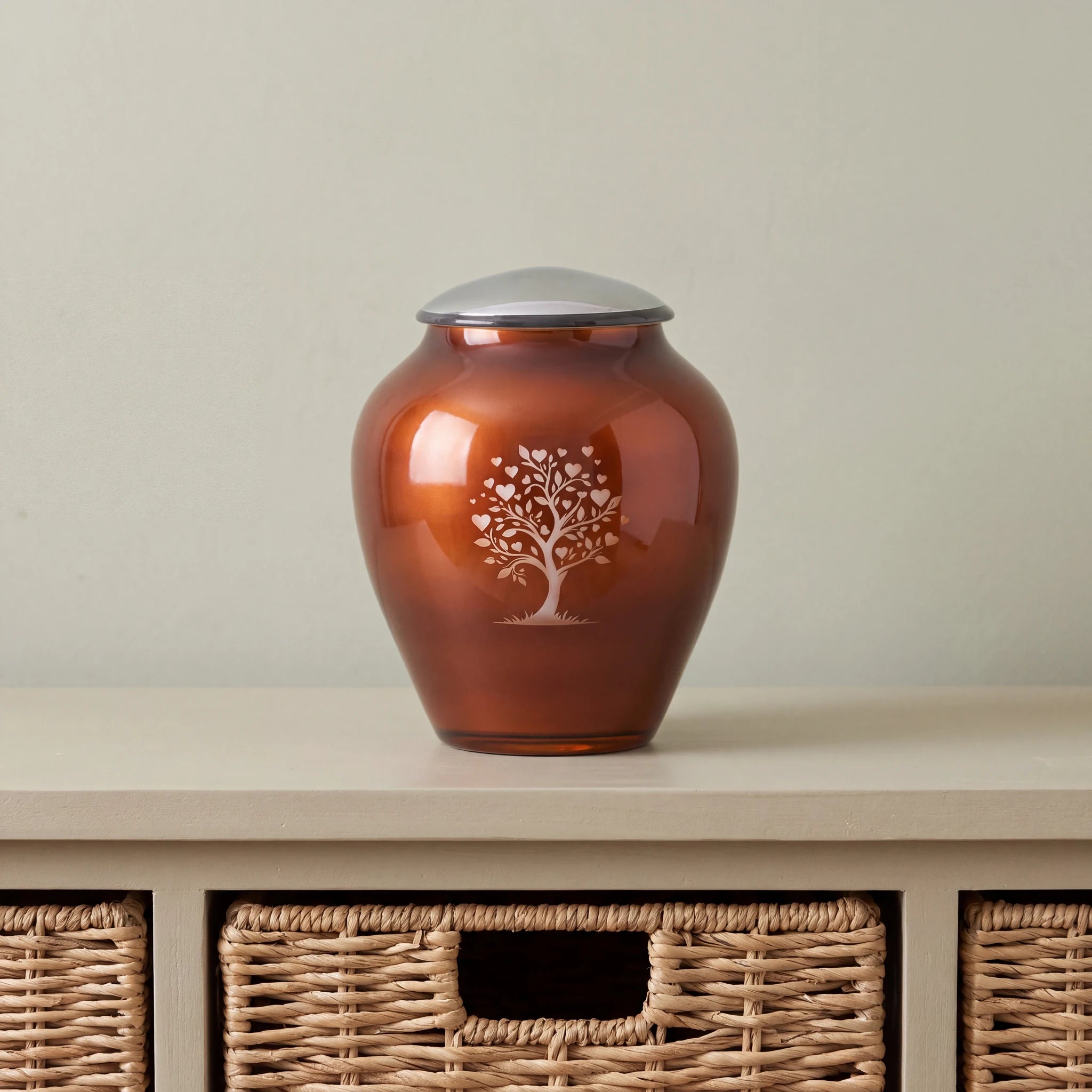 Crystal Tree Adult Cremation Urn for Ashes in Terracotta