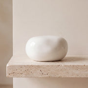 Cuddle Stone Keepsake Urn for Ashes in Glossy White