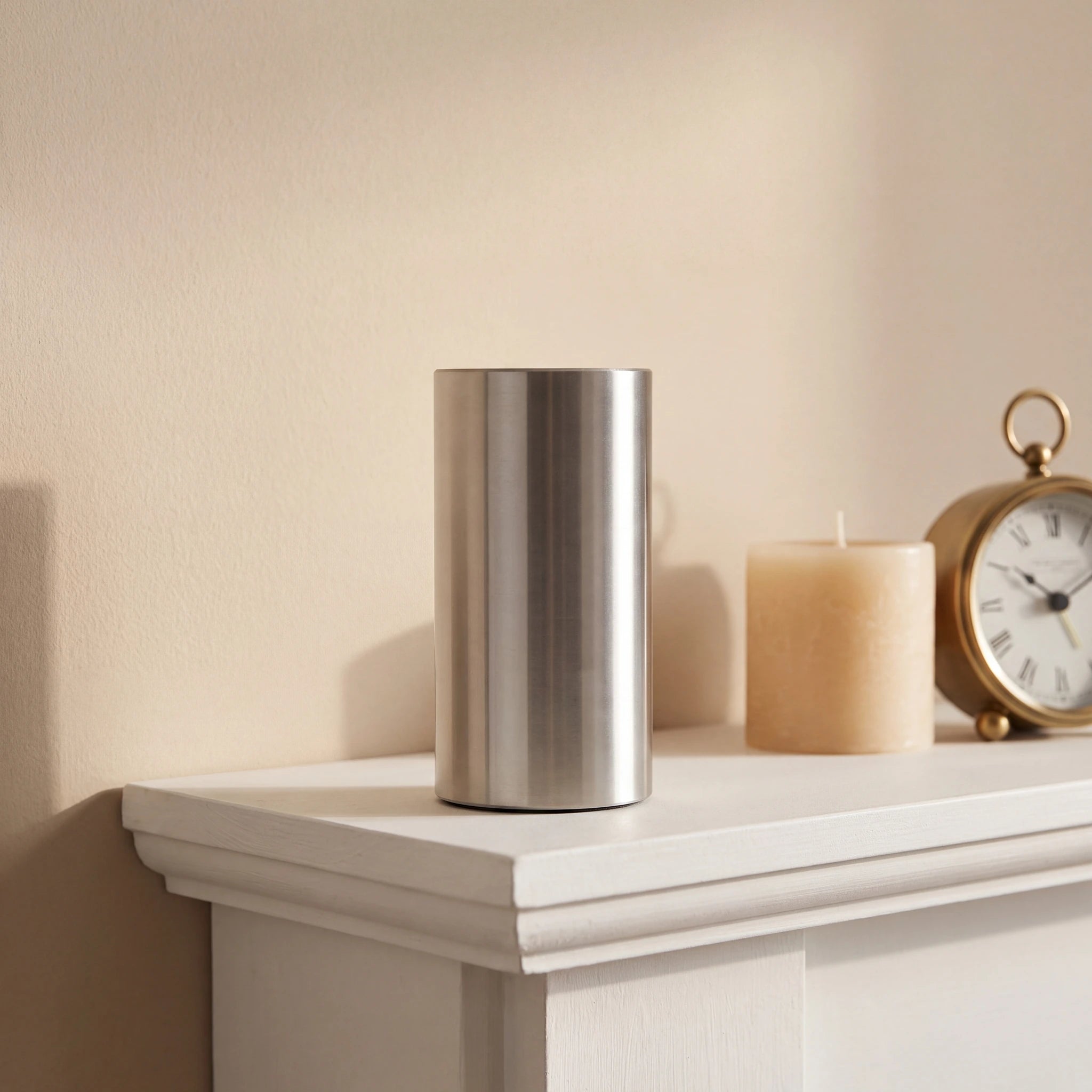 Cylinder-Small-Urn-for-Ashes-in-Stainless-Steel-keepsake_candle_clock